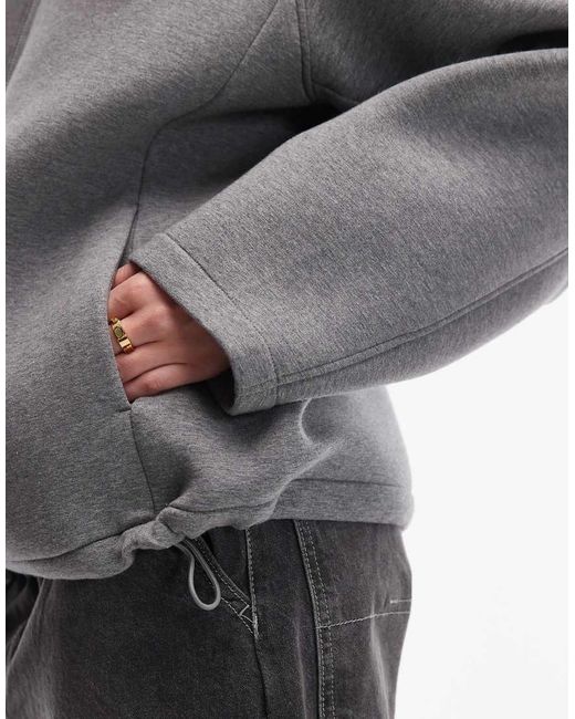 ARKET Gray High Neck Zip Up Jacket