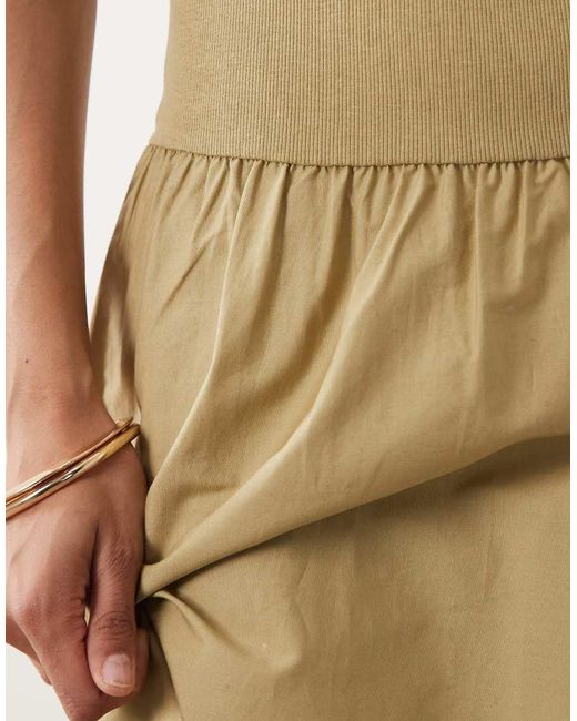 Mango Natural Cotton Mix Racer Midi Dress
