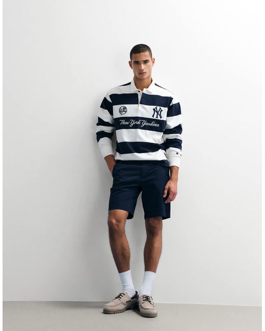 Champion Blue X Mlb Long Sleeve Polo T-Shirt for men