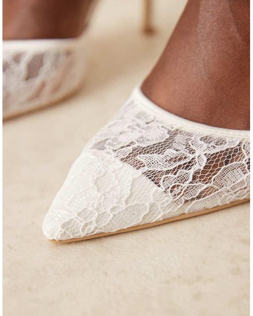 Be Mine Wide Fit Brown Bridal Meera Pointed Toe Heeled Pumps