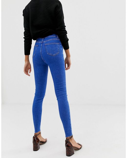 New Look Hallie Disco High Rise Ripped Jeans in Blue | Lyst UK