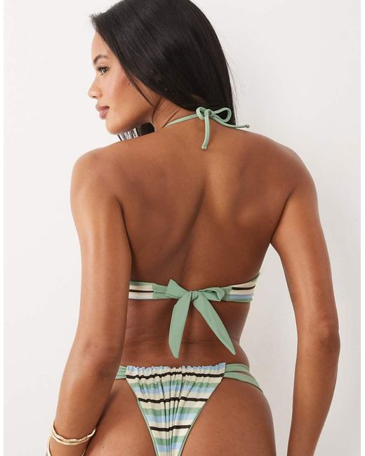 ASOS Blue Sian Reversible Ruched Bandeau Bikini Top