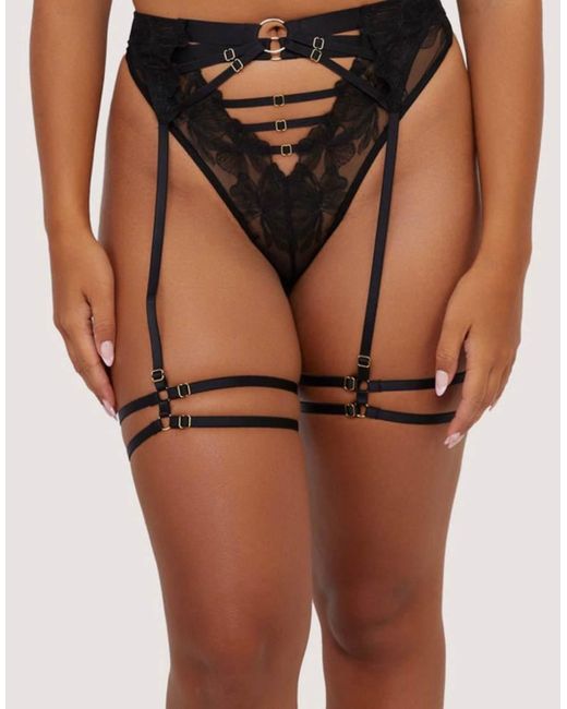 Playful Promises Black Iris Leatherette & Mesh Roll-On Girdle