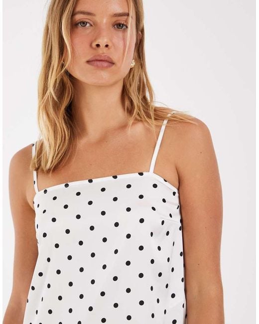 Pieces White Satin Cami Mini Dress