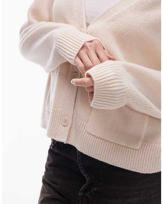 & Other Stories Natural Wool Blend Cardigan With Patch Pockets