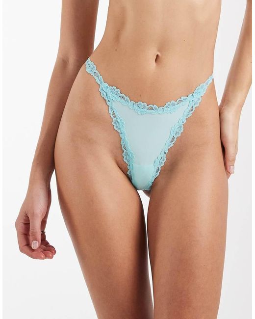 Free People Blue Intimately Fp Charlie Micro Lingerie Thong