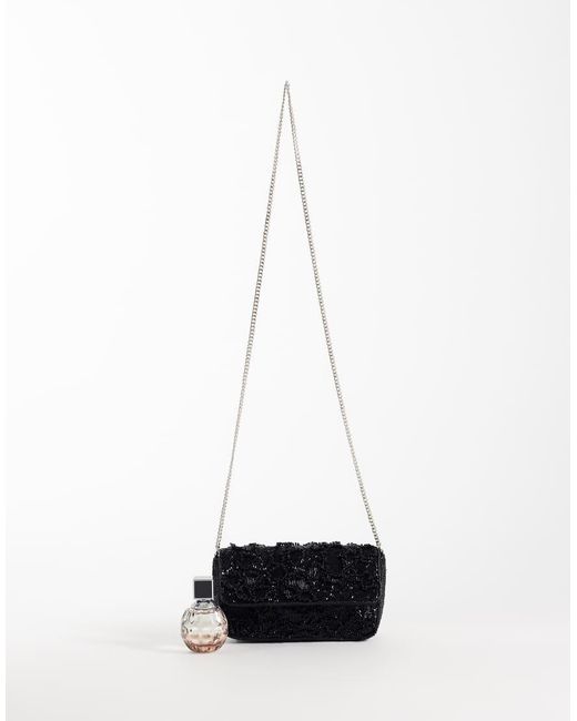 ASOS White Embellished Flap Over Crossbody