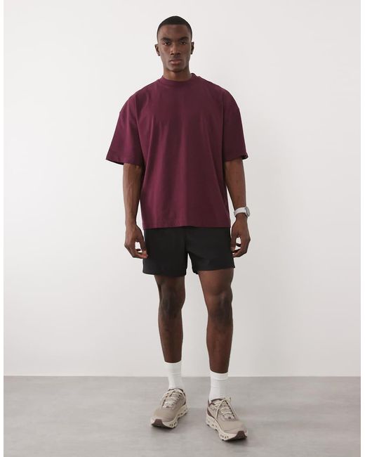 4505 Purple Icon Heavyweight Cotton Oversized T-shirt With Quick Dry Finish for men