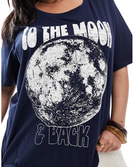 ONLY Blue Moon Graphic Print Boyfriend Fit T-Shirt