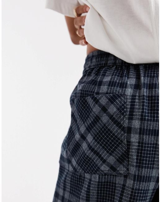 ASOS Blue Tall Wide Leg Tie Waist Trousers