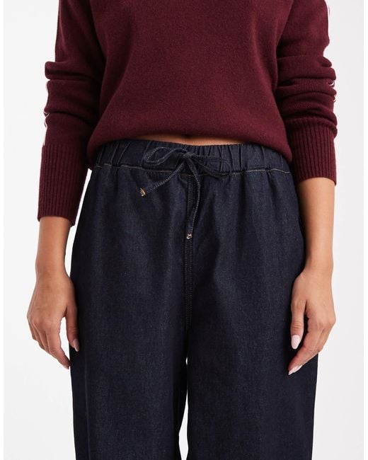 ASOS Blue jogger Style Pull On Wide Leg Jean
