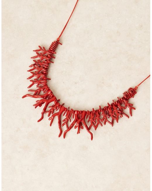 Collana Corta Con Cordino E Corallo Sintetico di ASOS in Orange