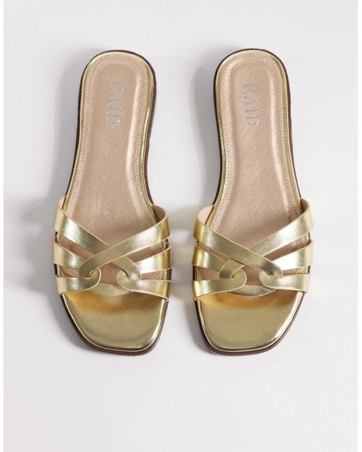 Raid White Toffee Flat Sandal Slides