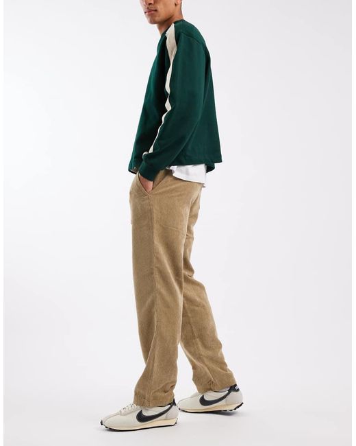 Only & Sons Green Loose Fit Cord Trouser for men