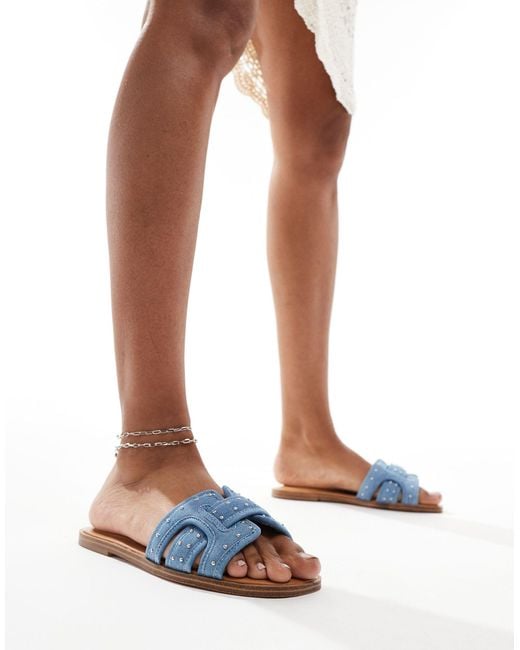 ALDO Blue Elenaa Padded Flat Sandals