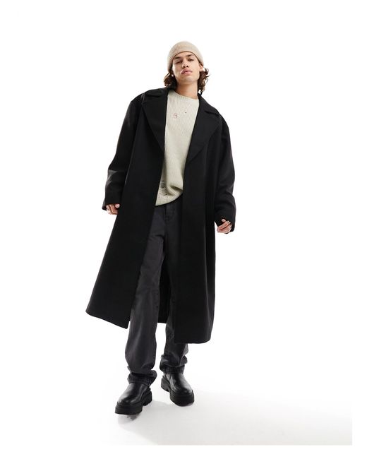 ASOS Oversized Wool Mix Coat in White for Men Lyst