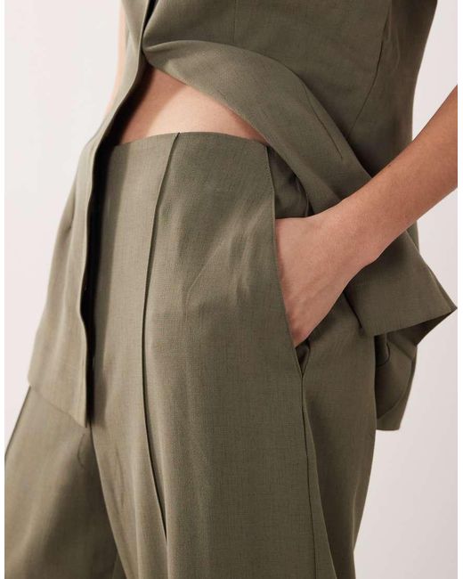 Aware Natural Clean Pleat-front Wide Leg Pants