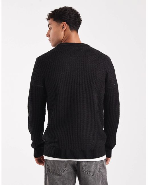 Pull texturé JJ Rebel pour homme en coloris Black