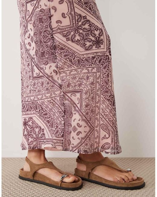 Wednesday's Girl Pink Wednesdays Girl Satin Bias Cut Midaxi Skirt