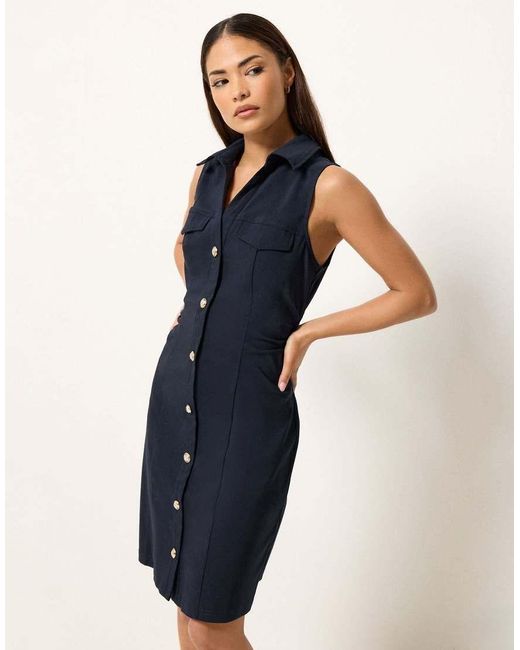 PixieGirl Blue Petite Shirt Mini Dress