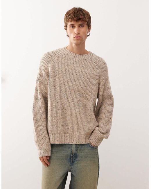 Weekday Natural Wool Blend Oversized Jumper for men