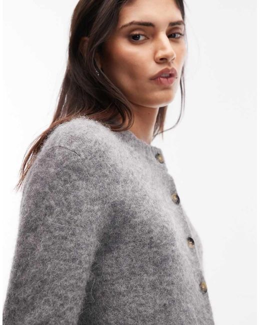 ARKET Gray Alpaca And Wool Short Cardigan