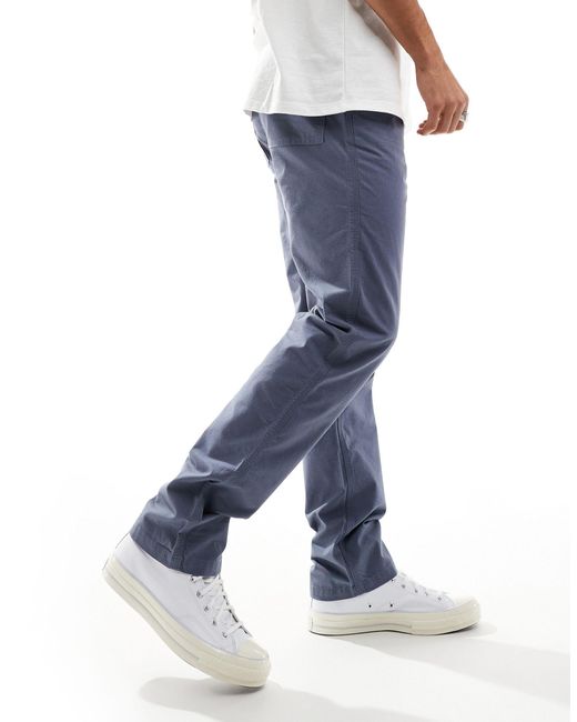 ASOS Blue Straight Fit Ripstop Trousers for men