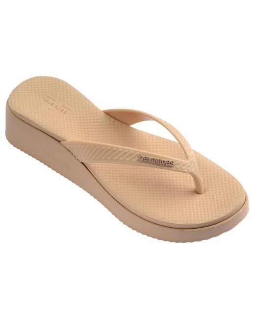 Havaianas White High Platform Flip Flops