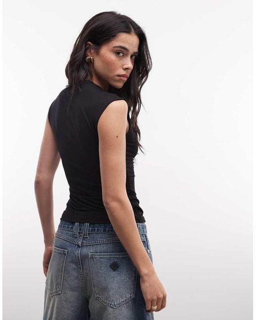 Weekday Blue Button Front Top