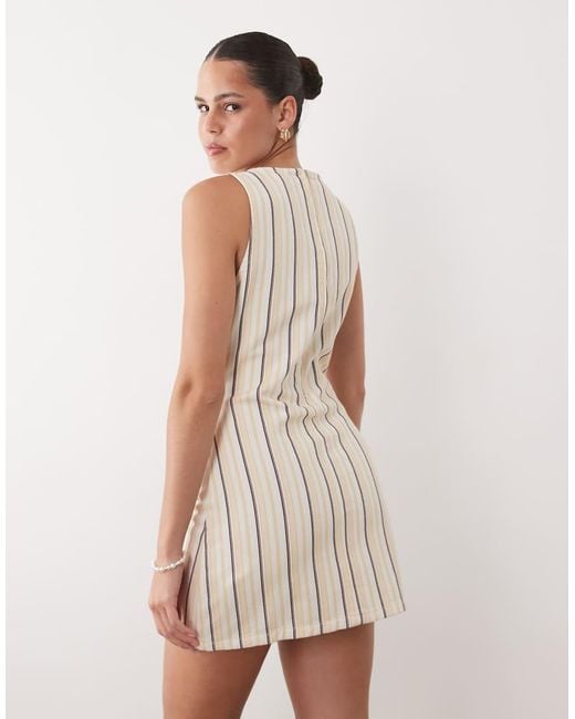 Miss Selfridge White Stripe Denim Shift Dress