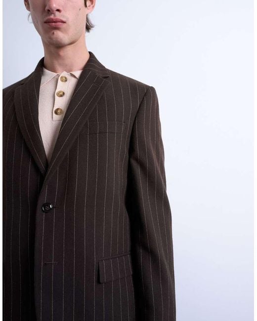 Topman Geplooide Broek Met Wijde Pijpen in het Black voor heren