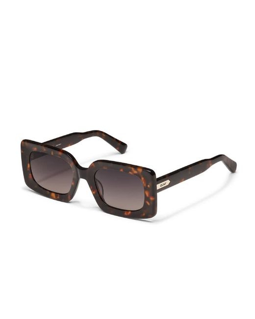Quay Brown Quay Talk Show Rectangle Sunglasses