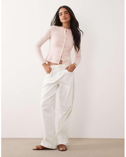 ASOS Pink Knitted Boxy Fit Cardigan Co-ord