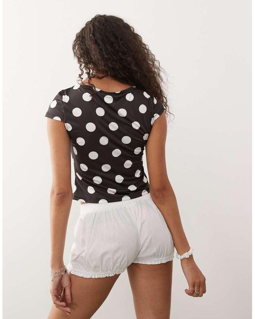 Collusion Multicolor Cap Sleeve Slash Neck Top