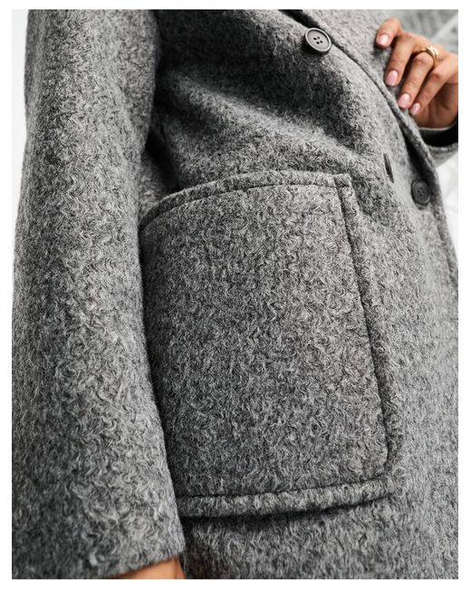 Manteau long brossé coupe décontractée - chiné Glamorous en coloris Gray