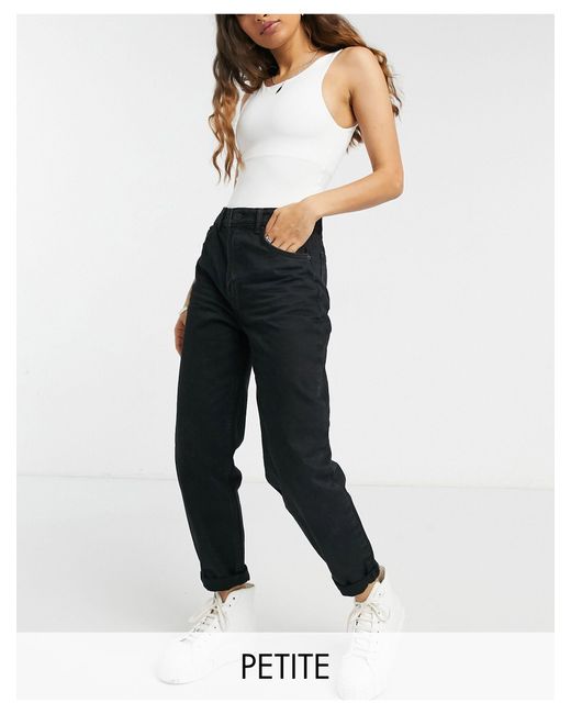 Bershka Denim Petite Mom Jean in Black - Save 22% | Lyst