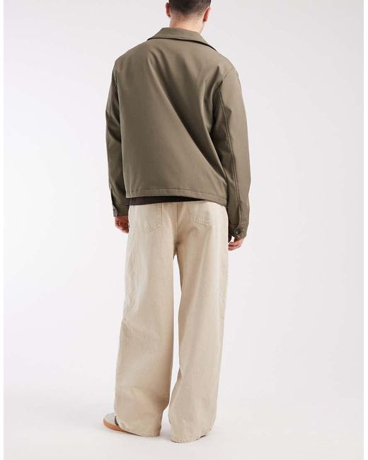 ASOS Natural Pull On Wide Leg Jeans for men