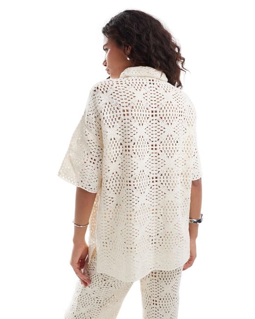 AllSaints White – milly – häkel-hemd