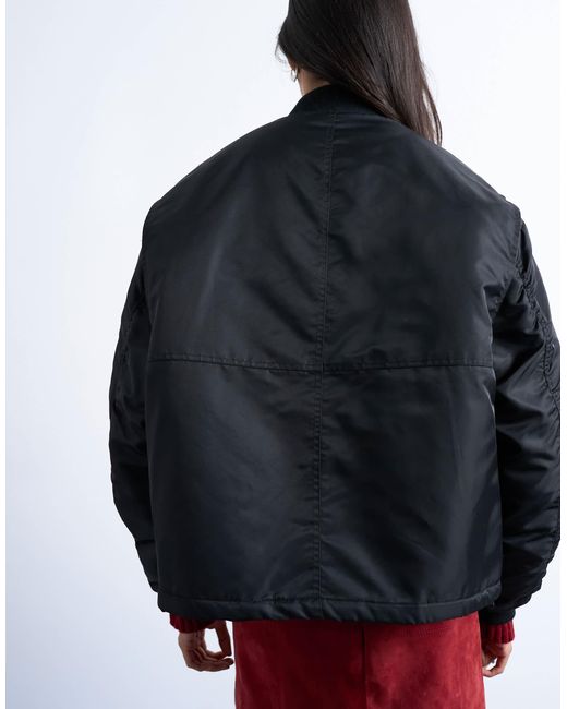 TOPSHOP Red – oversize-bomberjacke aus nylon