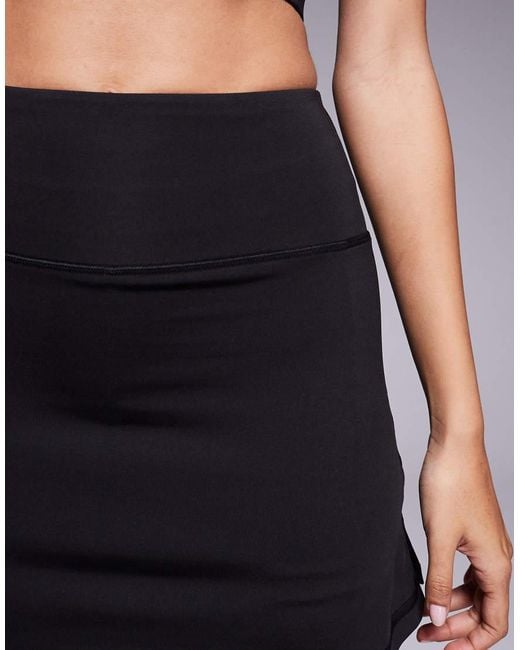 4505 Black Active Tennis Skirt With Under Short And Phone Pocket