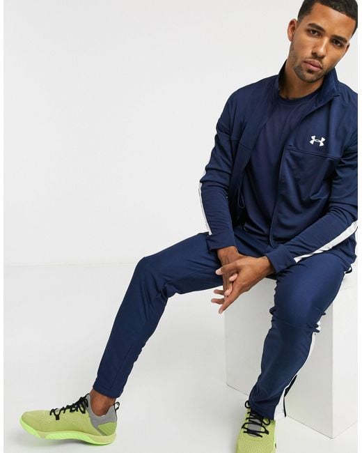 Under Armour Sportstyle Pique Track Jacket in Blue for Men | Lyst