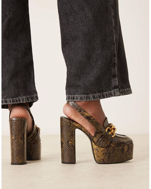 ASOS Black Polly Platform High Heel Loafers