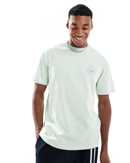 Only & Sons White Oversized T-shirt With Multi Back Print for men