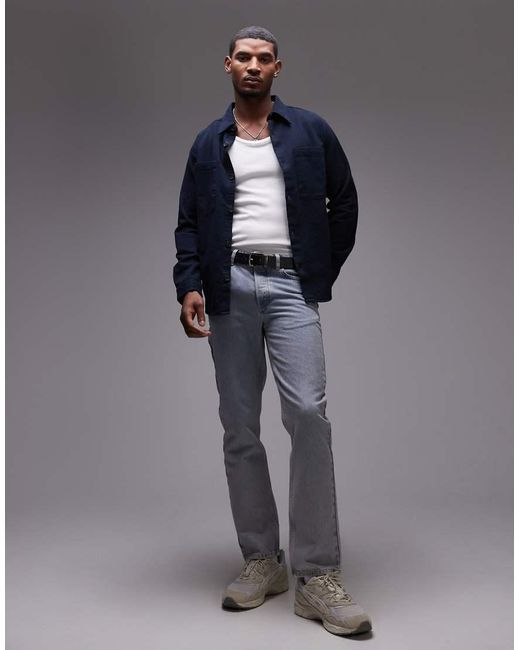 SELECTED Blue Oversized Shirt With Pockets for men