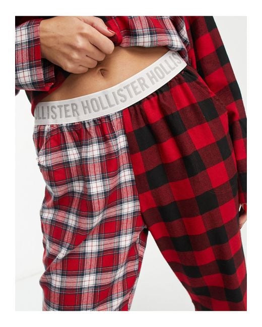 Hollister Red – karierte pyjamahose aus flanell