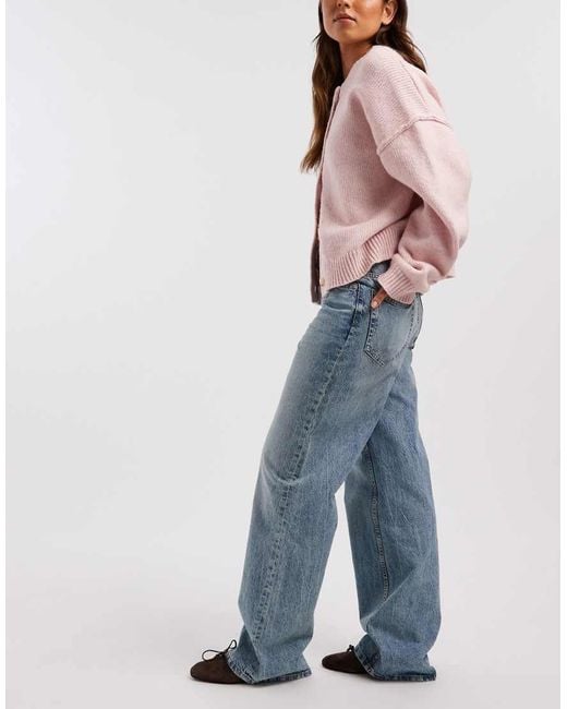ASOS Blue Hourglass Circular Design Collection Wide Leg Dad Jeans