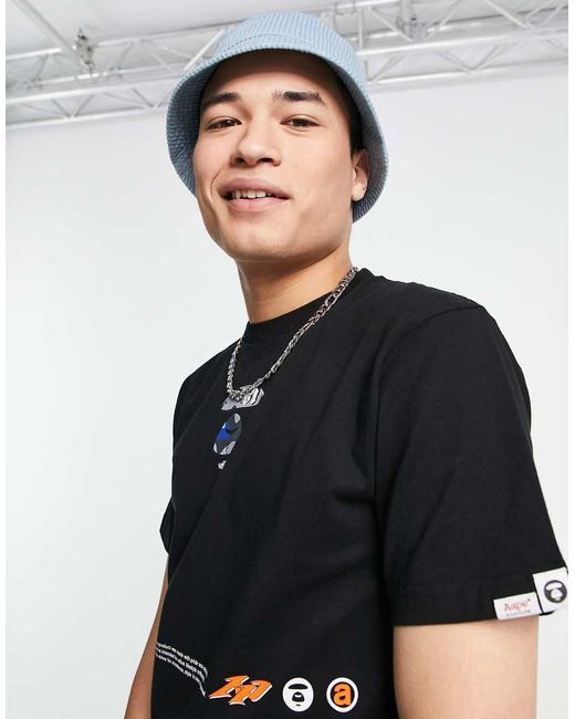 Aape By A Bathing Ape Black Aape By A Bathing Ape Universe T-shirt for men