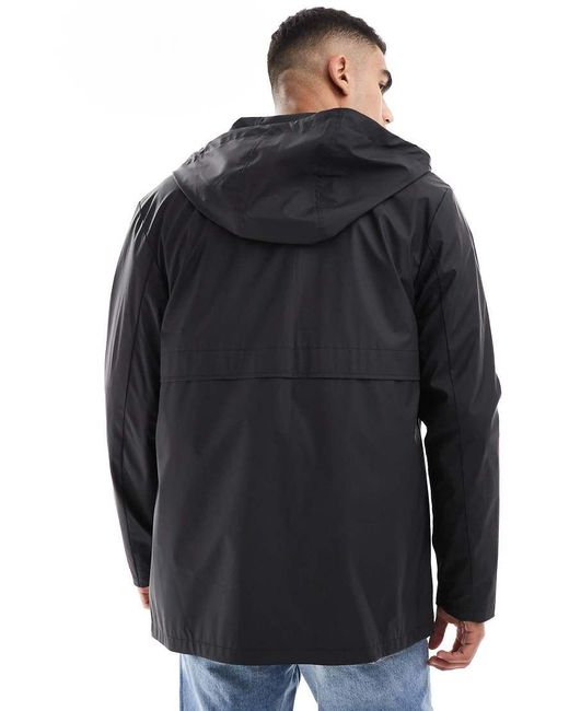 ASOS Blue Shower Resistant Rubberised Rain Jacket for men