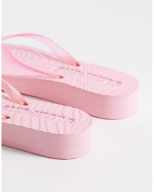 Sleeper Pink Tapered Platform Flip Flops