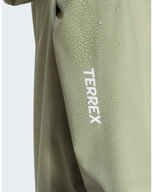 Adidas Originals Green Terrex Multi Essentials 2 Layer Climaproof Rain Jacket